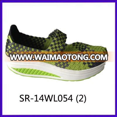 2014 new styles SR-14WL054 mix colors hand woven strap shoes