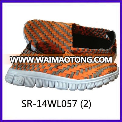 2014 new styles SR-14WL057 mix colors hand woven strap shoes