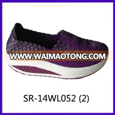 2014 new styles SR-14WL058 mix colors hand woven strap shoes